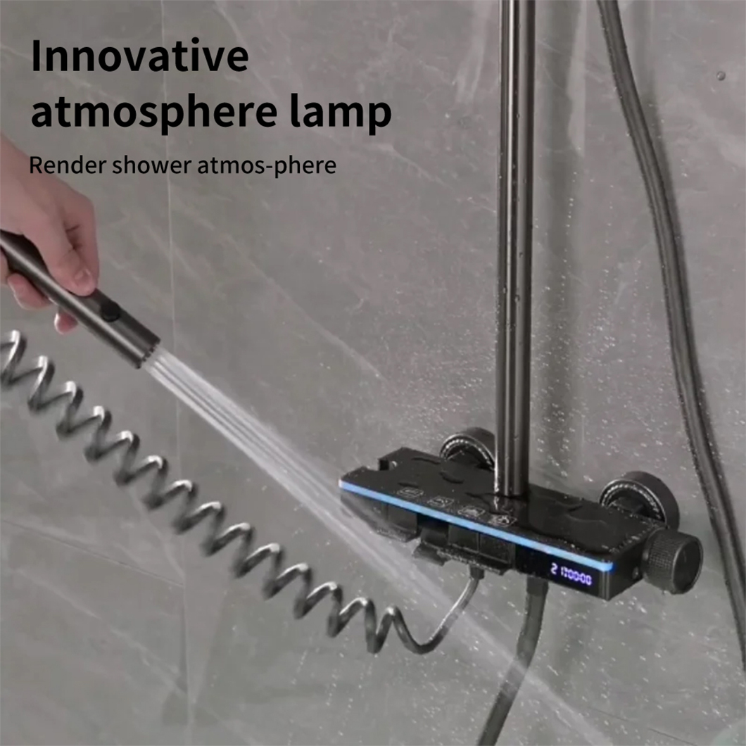 Solid Brass Modern Glass Gray Shower Faucet