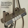 YF230530054 Wall Mounted Rainfall Shower Fixtures with Piano Keys Shower System with Digital Temperature Display