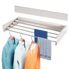 YF7107 Wall-mounted extendable clothes drying rack Collapsible Drying Rack Clothing Wall Mount with 2 Towel Handles and Wall Template for Indoor Outdoor Hanging Clothes