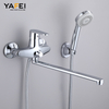 YF200550001 Bathroom Accessories Brass Shower Faucet Set Long Neck Shower Mixer Tap with Hand Held Shower Head