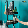 YF5328 Over The Door Shower Caddy Height-Adjustable Shower Basket Storage Rack Door Storage Shelf 