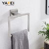 YF61308 Towel Holder Matte Black, Angle Simple Stainless Steel Bathroom Hand Towel Rack, Square Towel Ring for Wall