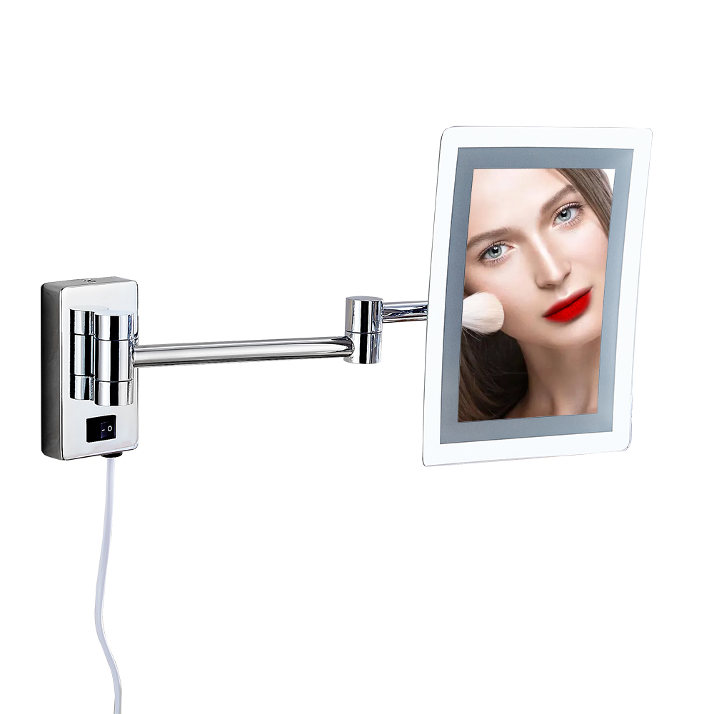 YF69105 Modern Stainless Steel Hanging Mirror Simple Cosmetic Mirror for Hotel Bathroom Bedroom Toilet