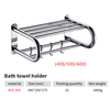 Stainless Steel Folding Removable Bath Towel Rack Towel Rack Bathroom Storage Shelf Towel Rack with 5 Hooks